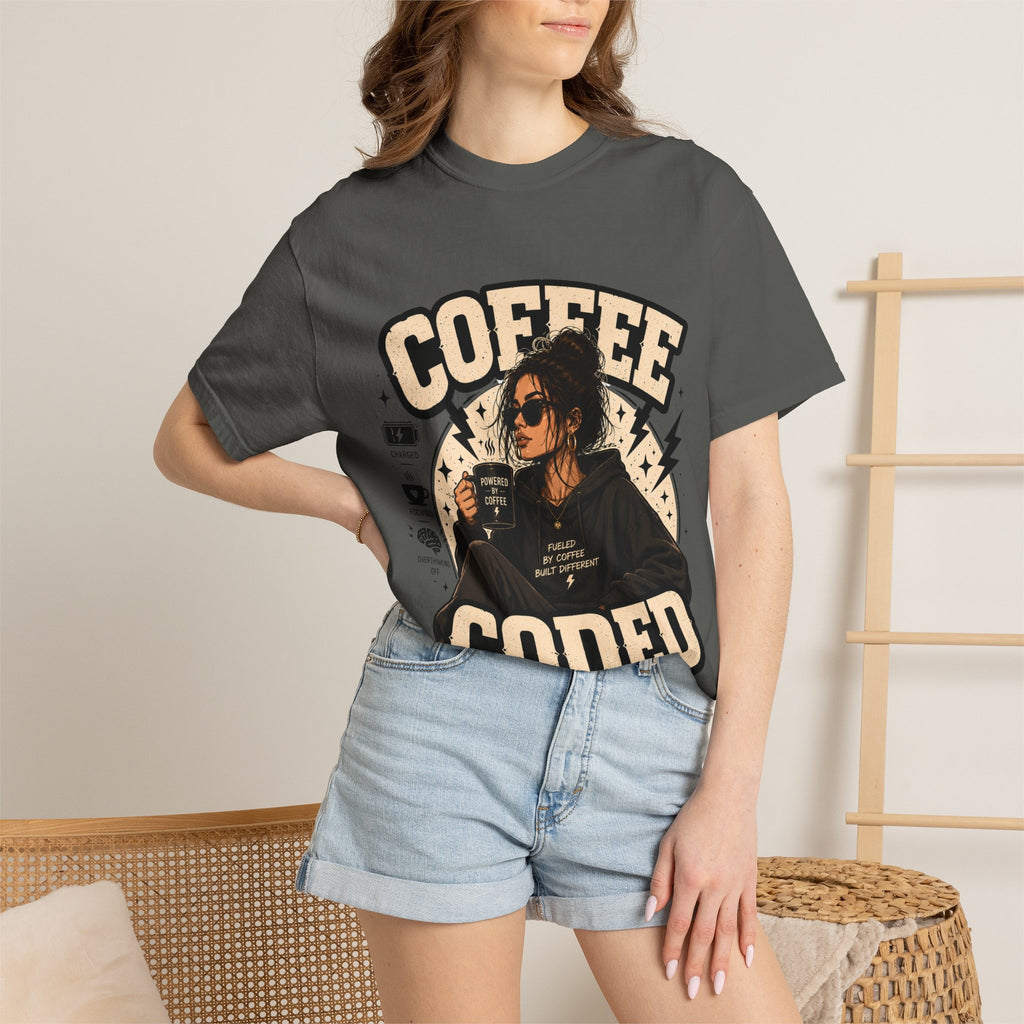 Coffee Coded T-Shirt — Retro Programmer Coffee Tee for Developers