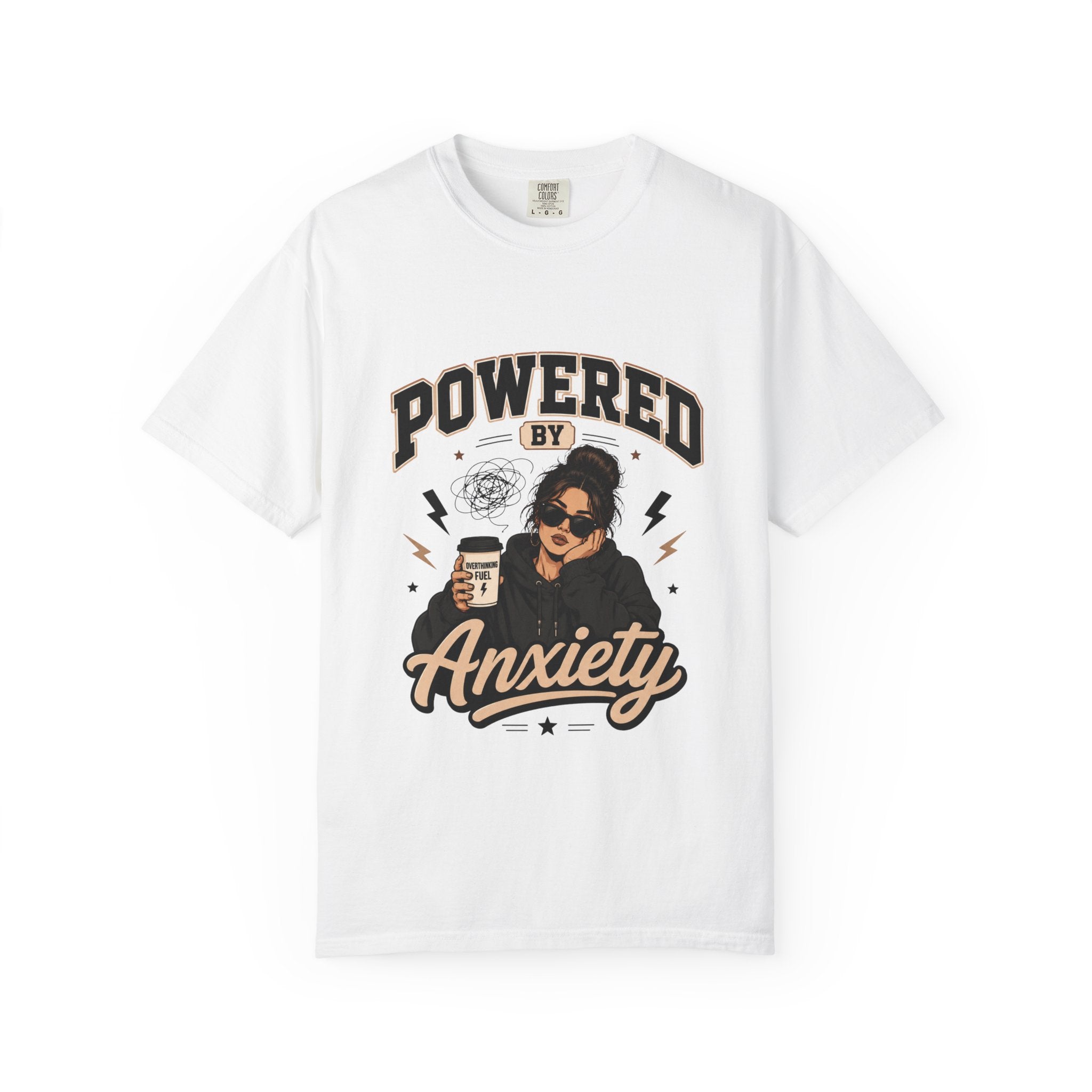 Powered by Anxiety T-Shirt — Introvert Humor Tee