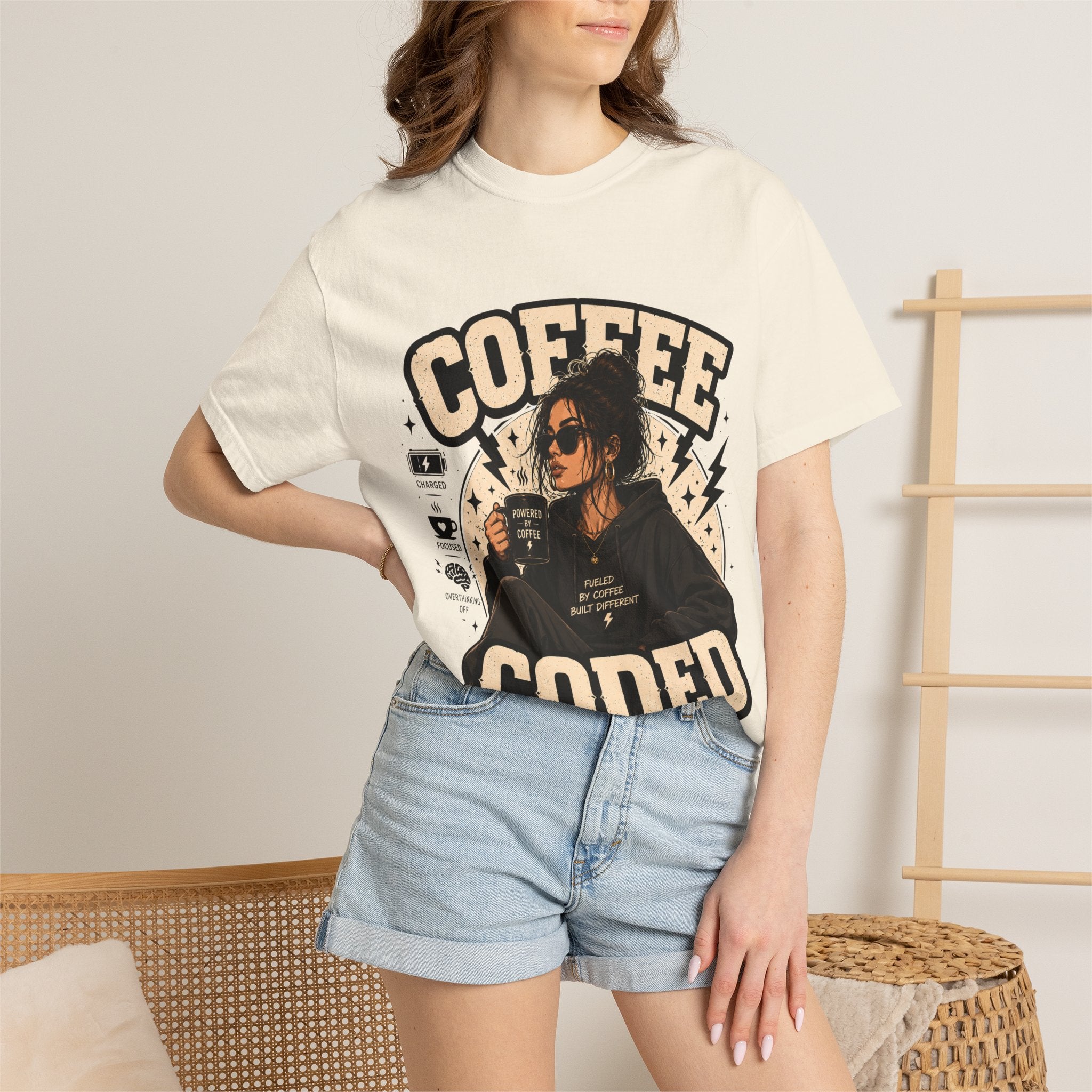 Coffee Coded T-Shirt — Retro Programmer Coffee Tee for Developers