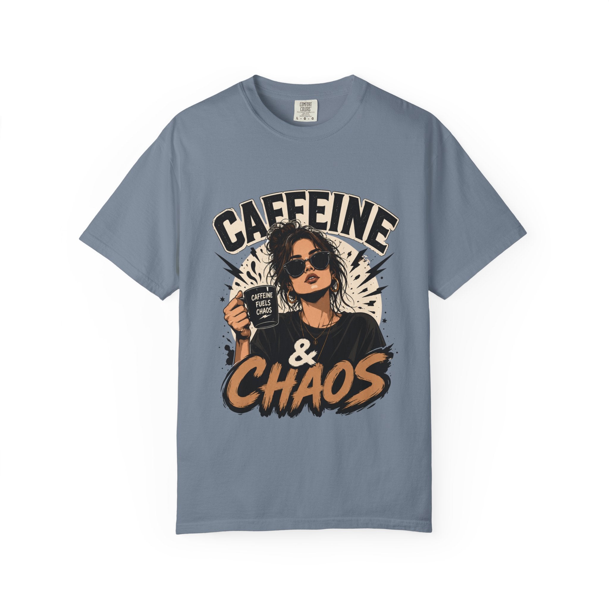 Caffeine & Chaos Tee — Graphic Coffee Lover T-Shirt