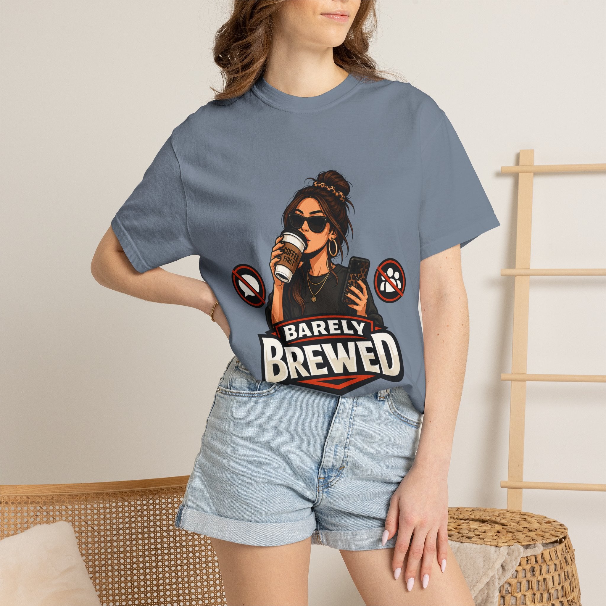 Barely Brewed Coffee T-Shirt — Funny Caffeine Lover Tee
