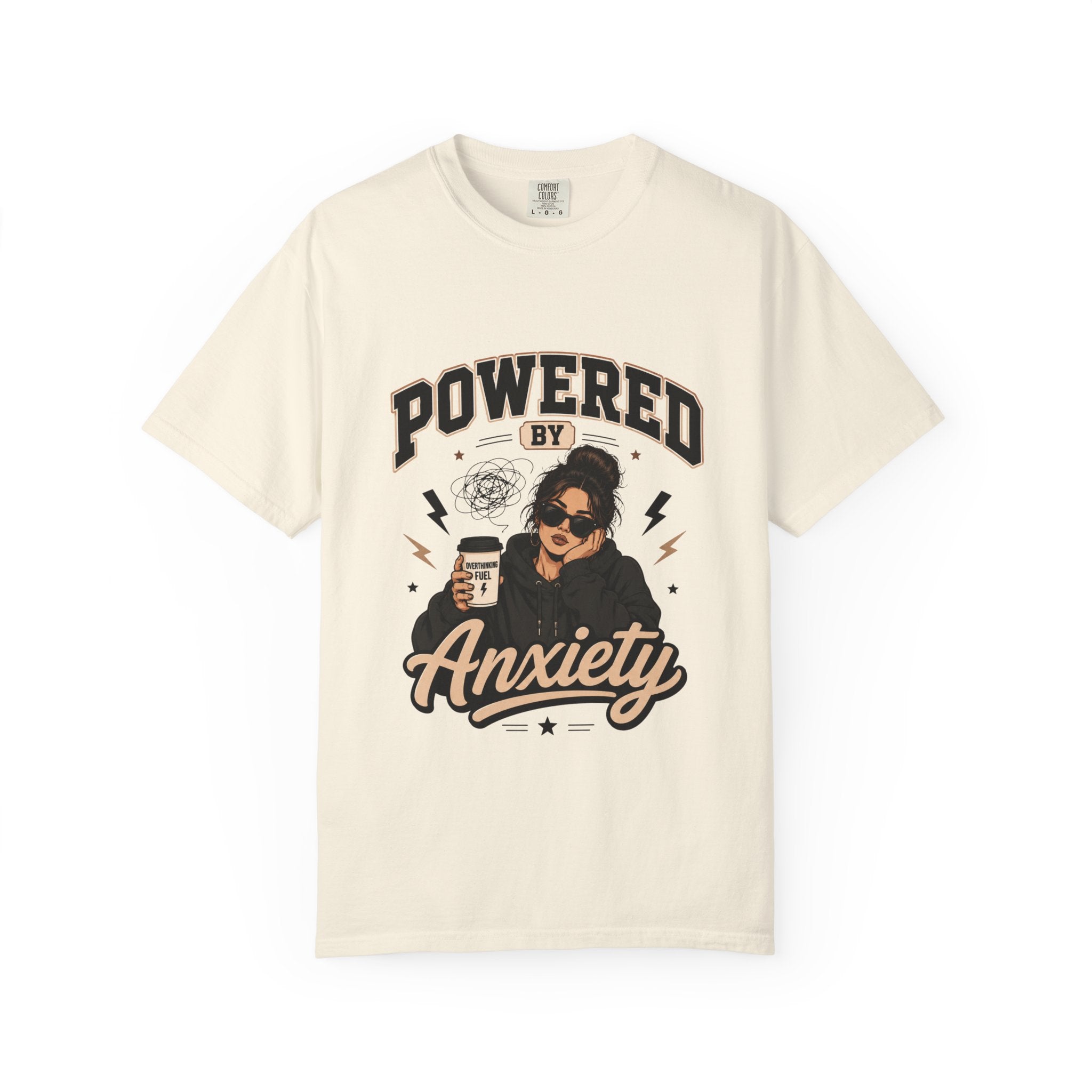 Powered by Anxiety T-Shirt — Introvert Humor Tee