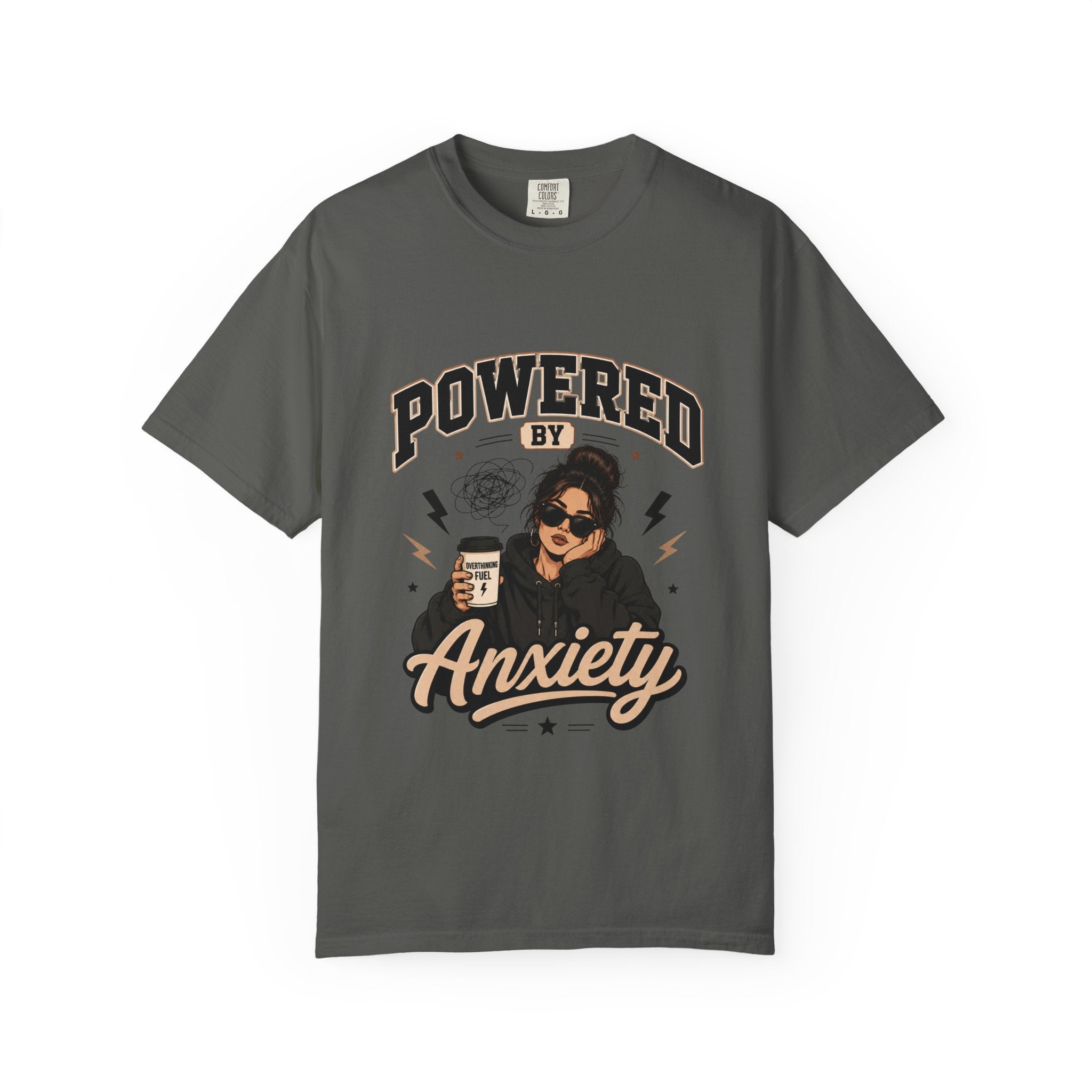 Powered by Anxiety T-Shirt — Introvert Humor Tee