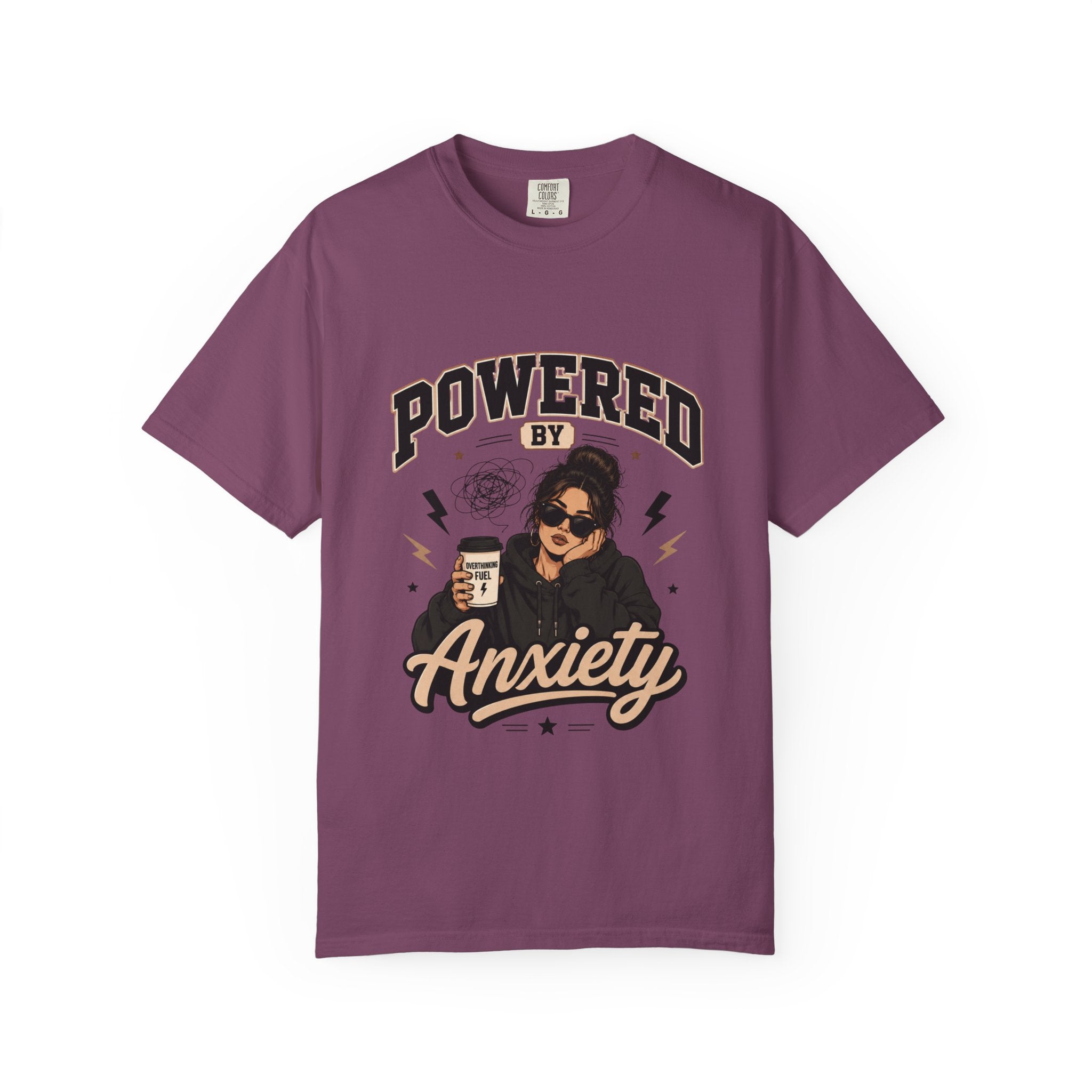 Powered by Anxiety T-Shirt — Introvert Humor Tee