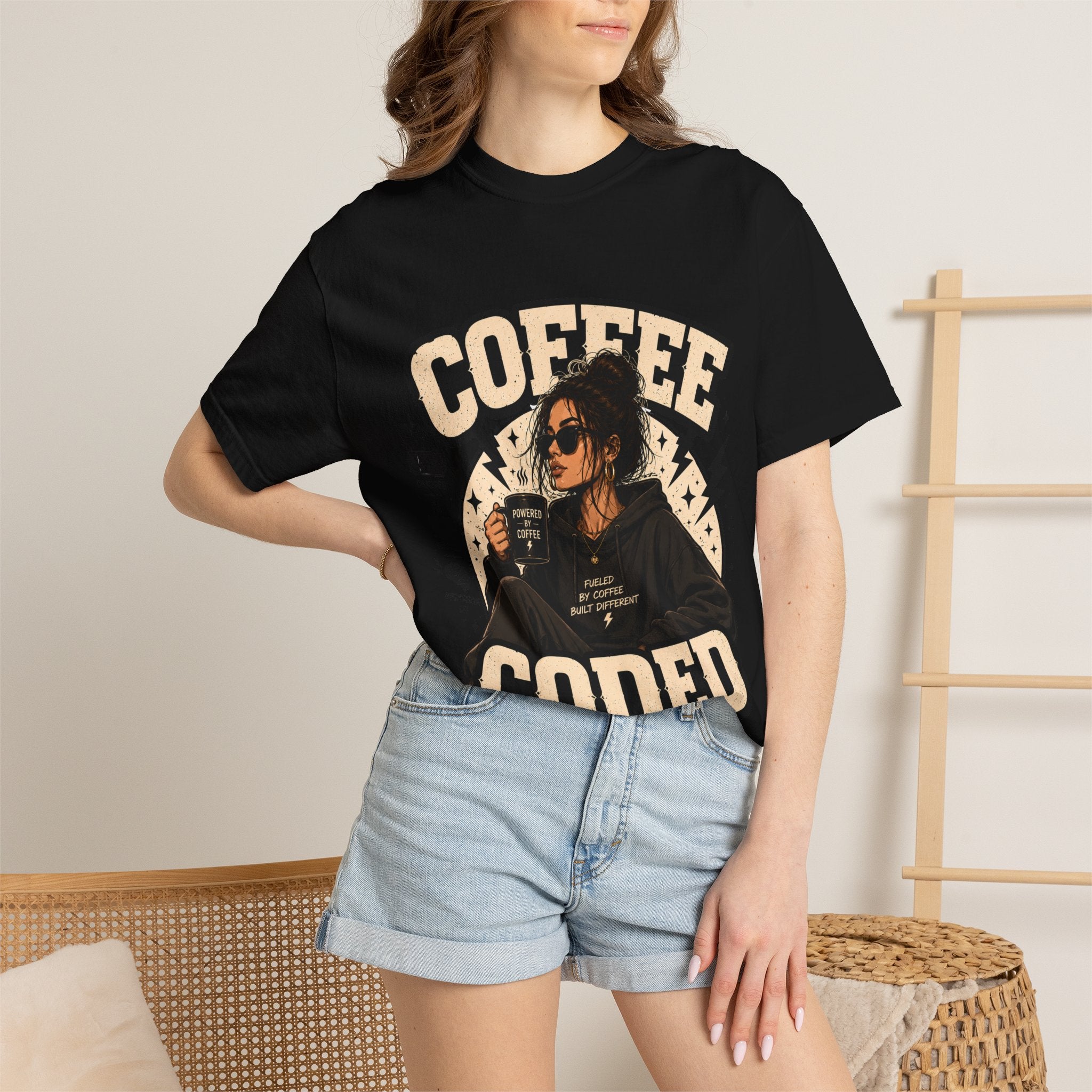 Coffee Coded T-Shirt — Retro Programmer Coffee Tee for Developers